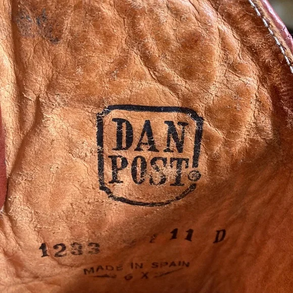 Vintage Dan Post Snakeskin and Leather Cowboy Boots Men’s Size 11D